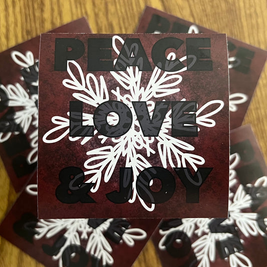 Peace Love & Joy Sticker